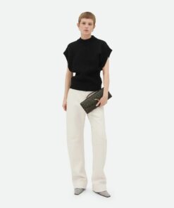 Leather Clutch Khaki