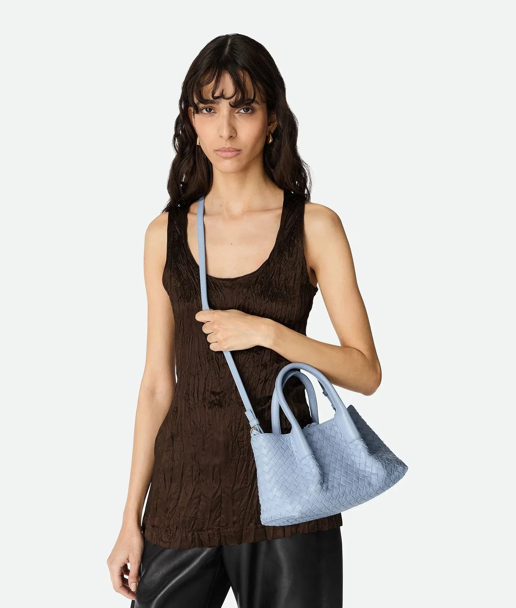Small Leather Crossbody Bag Blue