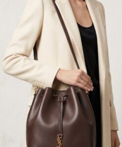 Smooth Leather Bucket Bag 37 – Dark Brown Smooth Leather (Gold Hardware)