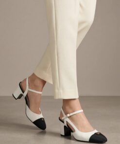 Classic Cap Toe Slingback Heels