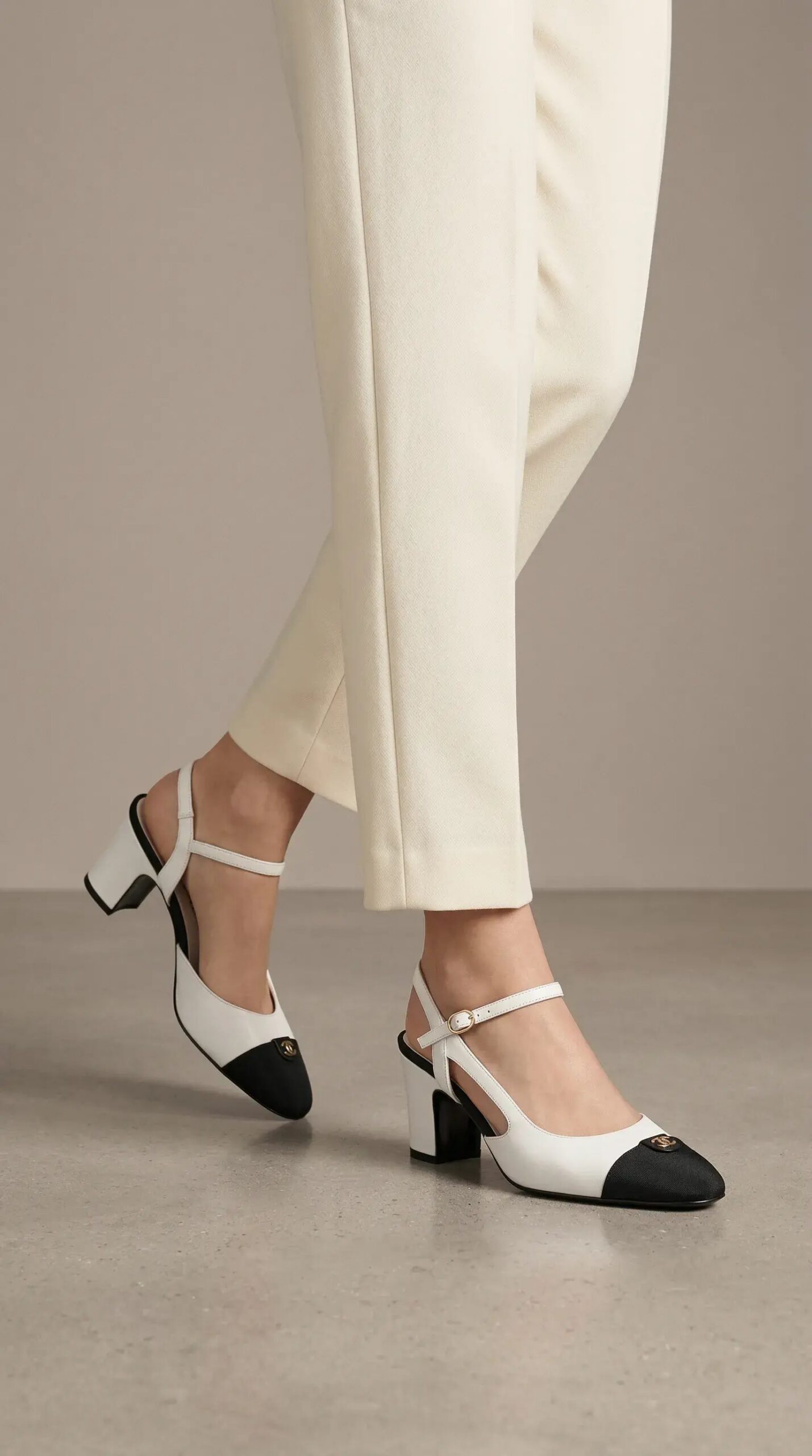 Classic Cap Toe Slingback Heels