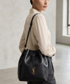 Smooth Leather Bucket Bag 37 – Black Smooth Leather (Gold Hardware)