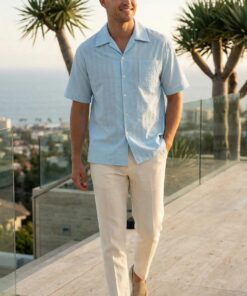 Cloud Jacquard Short-Sleeve Shirt