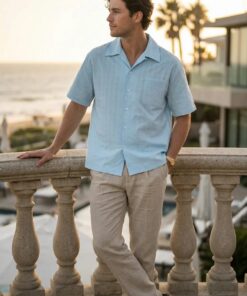 Cloud Jacquard Short-Sleeve Shirt