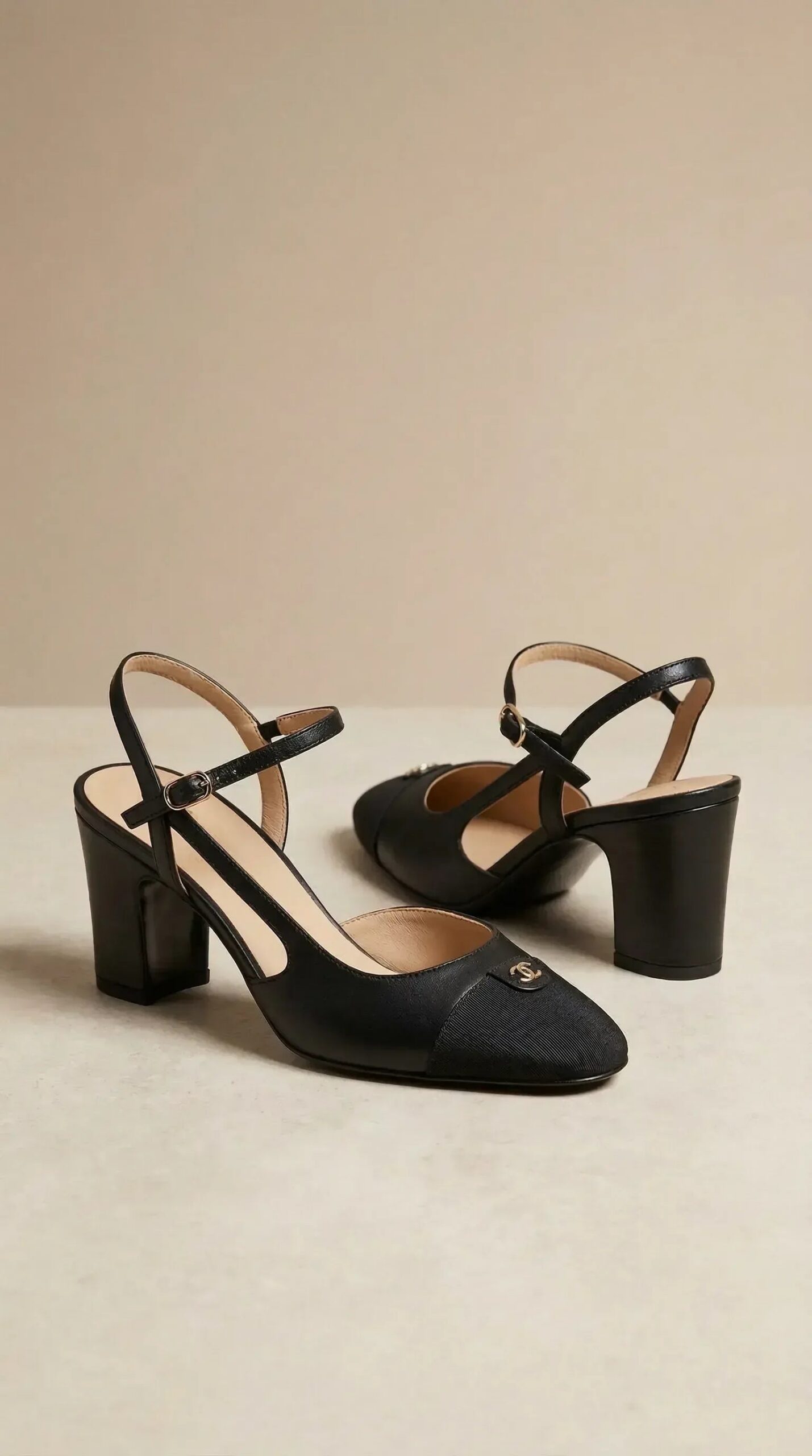 Classic Cap Toe Slingback Heels