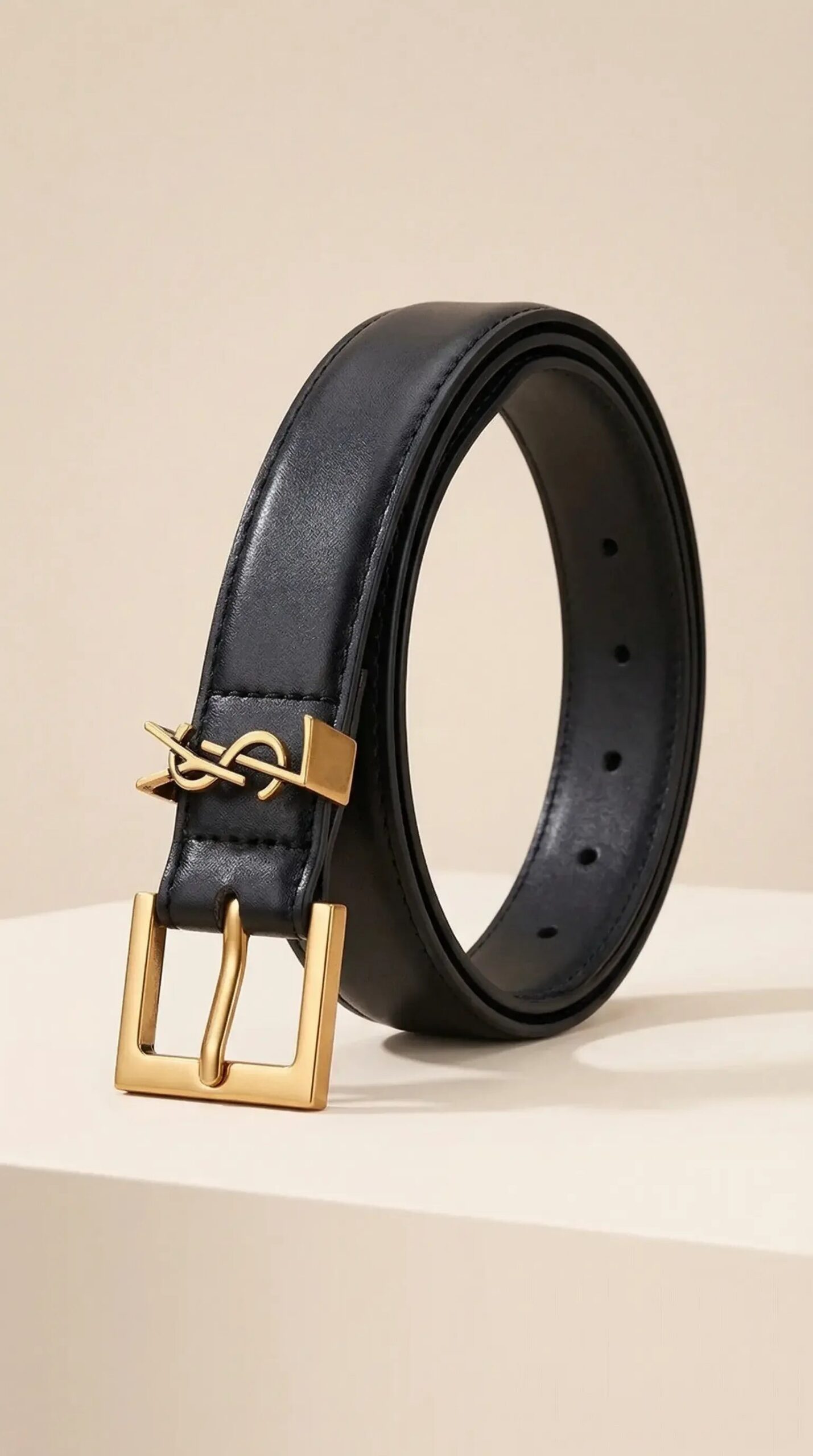 CASSANDRE Thin Belt with square buckle in box Saint Laurent Leather