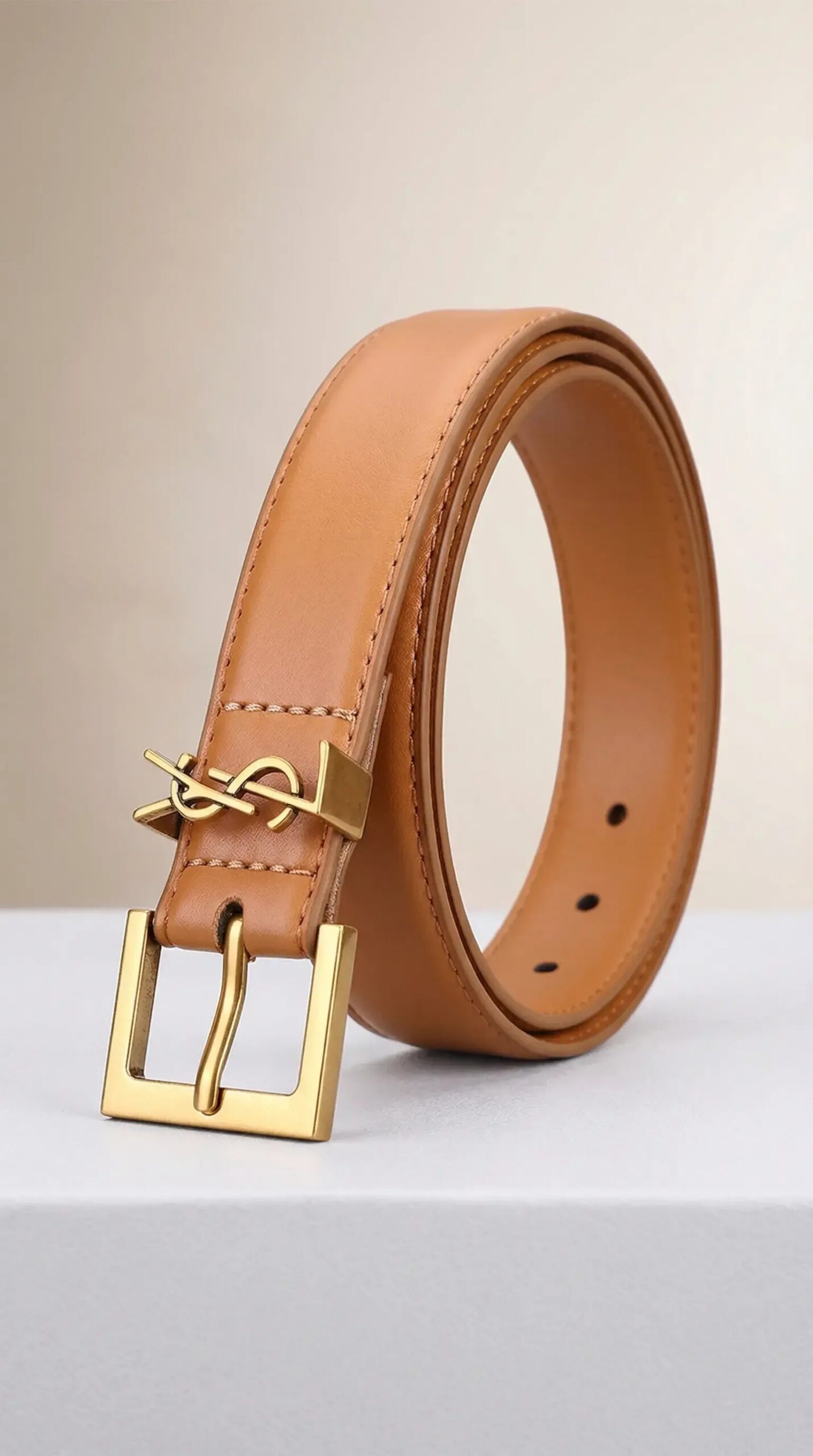CASSANDRE Thin Belt with square buckle in box Saint Laurent Leather