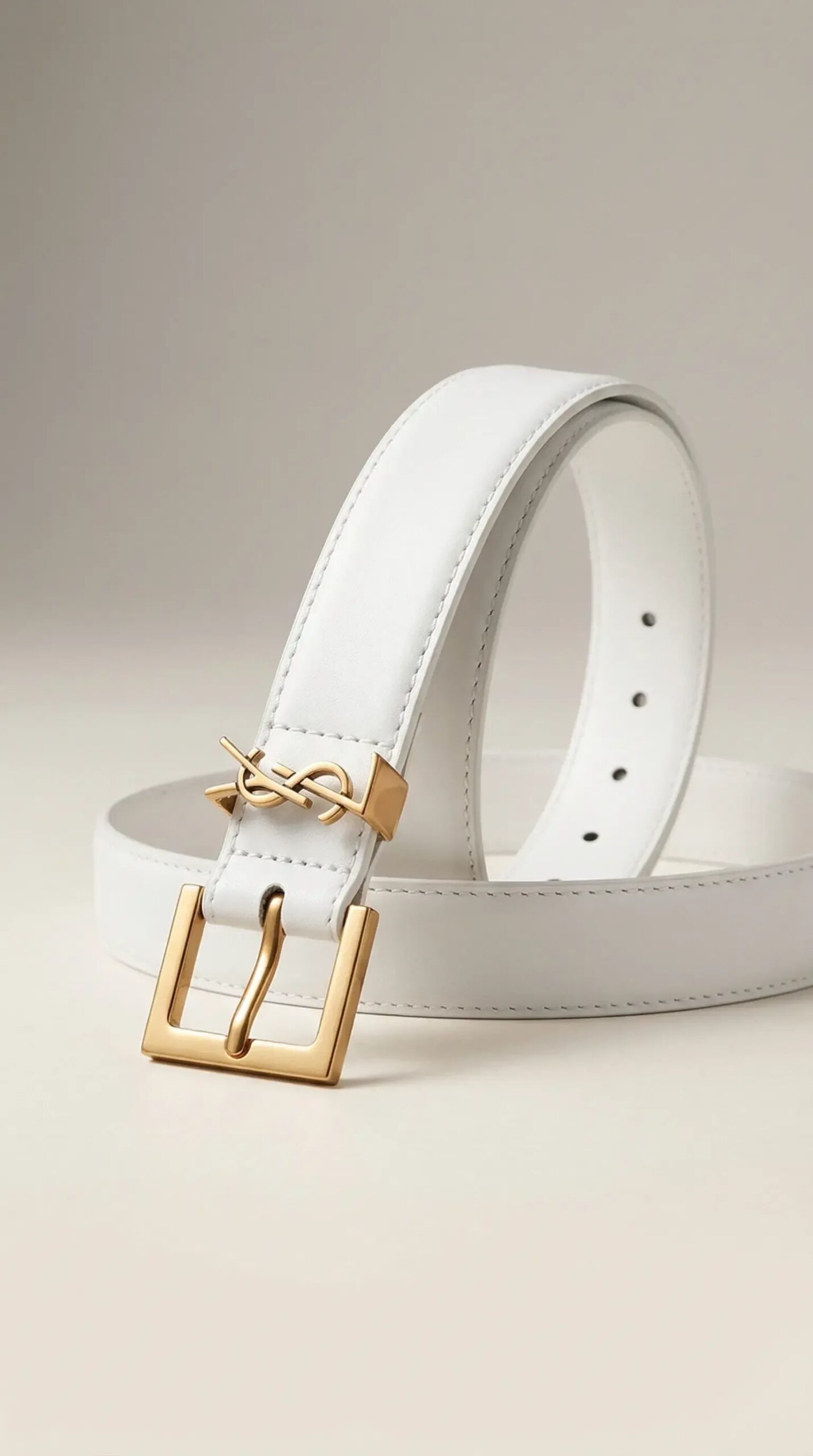 CASSANDRE Thin Belt with square buckle in box Saint Laurent Leather