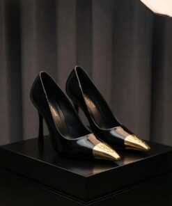Metal Toe Pumps – Black