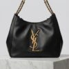 Chain Handle Hobo Bag – Black Leather