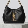 Chain Handle Hobo Bag – Black Leather
