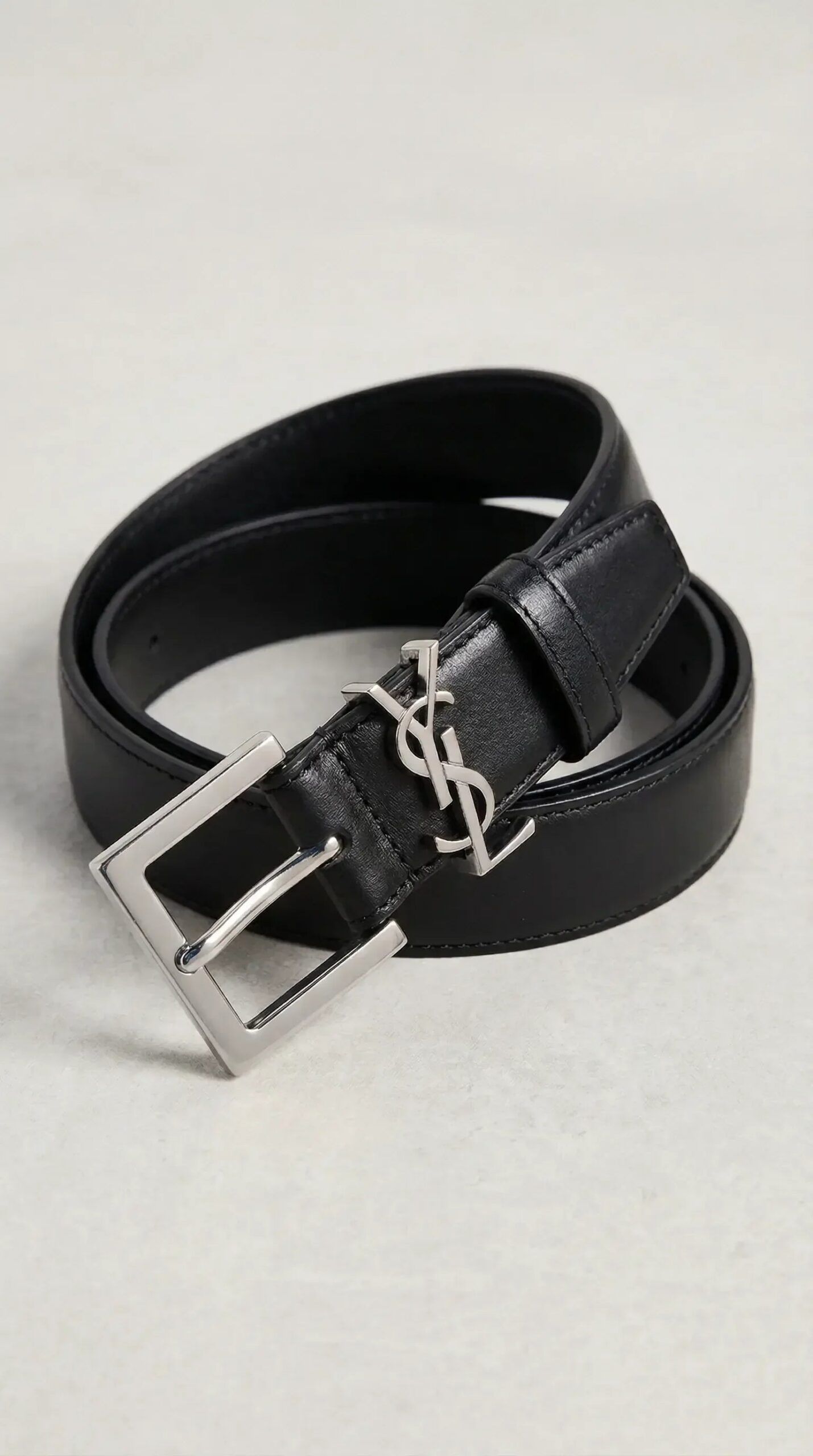 CASSANDRE Thin Belt with square buckle in box Saint Laurent Leather