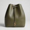 Smooth Leather Bucket Bag 37 – Olive Smooth Leather (Gold Hardware)