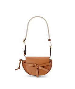 ual Mini Leather Crossbody Bag - Tan