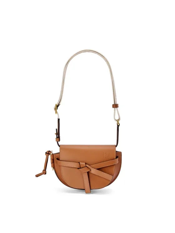 ual Mini Leather Crossbody Bag - Tan