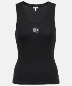 Loewe Ribbed Logo Tank Top - Black