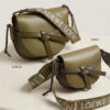 Dual Mini Leather Crossbody Bag - Dark Green