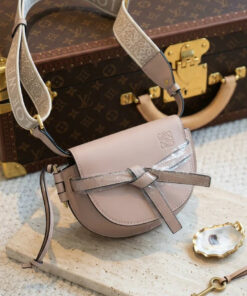 Dual Mini Leather Crossbody Bag - Beige