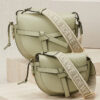 Dual Mini Leather Crossbody Bag - Soft Green