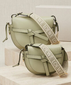 Dual Mini Leather Crossbody Bag - Soft Green