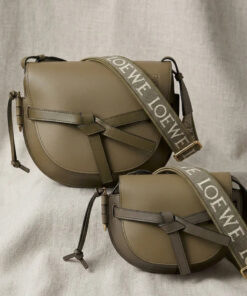 Dual Mini Leather Crossbody Bag - Dark Green