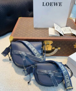 ual Mini Leather Crossbody Bag - Dark Blue
