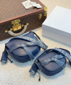 ual Mini Leather Crossbody Bag - Dark Blue