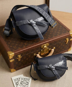 Dual Mini Leather Crossbody Bag - Black