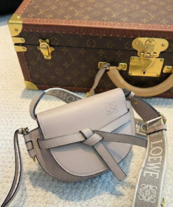Dual Mini Leather Crossbody Bag - Beige