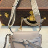 Dual Mini Leather Crossbody Bag - Beige