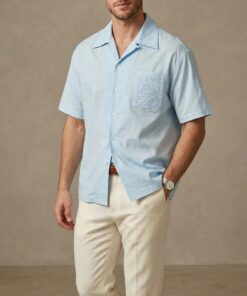 Cloud Jacquard Short-Sleeve Shirt