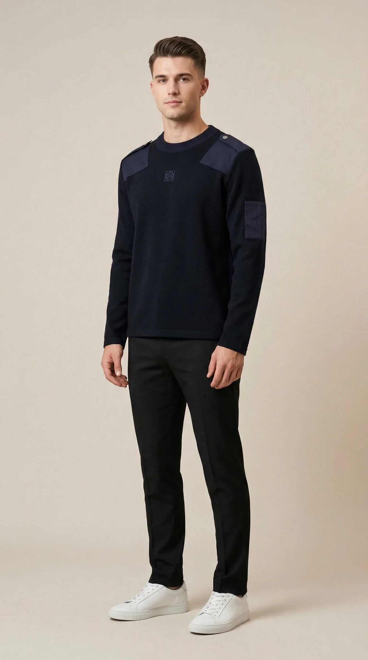 Patchwork Shoulder Knit Sweater