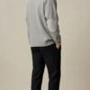 Textured Sleeve Wool Knit Sweater - Grey
