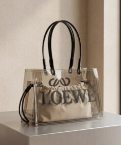 PVC and Leather Tote Bag - Beige