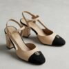 Classic Cap Toe Slingback Heels