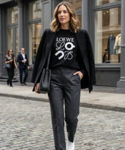 Embroidered Graphic Sweatshirt - Black