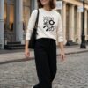 Embroidered Graphic Sweatshirt - White