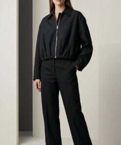 Sculpted Pleated Cropped Jacket