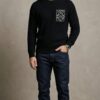 Textured Cable Knit Sweater - Black