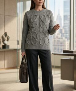 Heritage Cable Knit Sweater - Gray