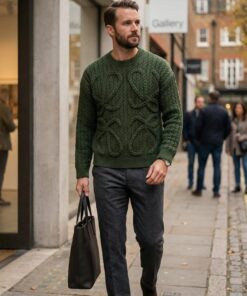 Heritage Cable Knit Sweater - Green