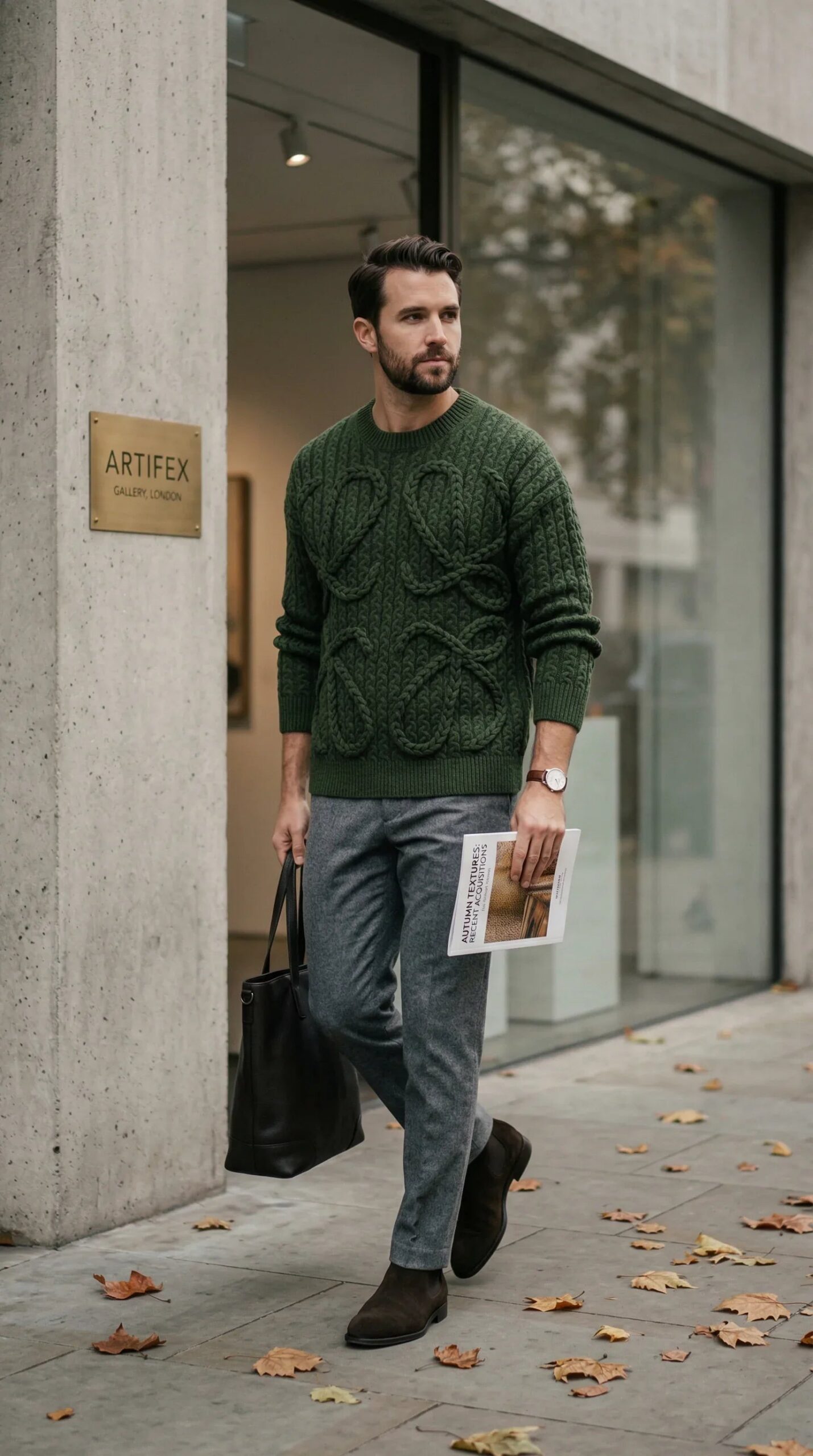 Heritage Cable Knit Sweater - Green