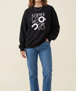 Embroidered Graphic Sweatshirt - Black