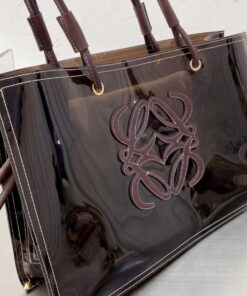 PVC and Leather Tote Bag - Black
