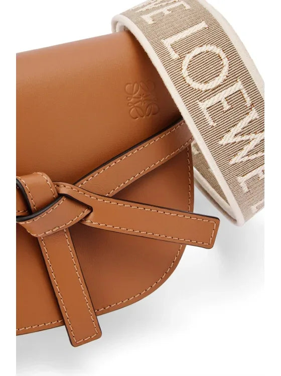 ual Mini Leather Crossbody Bag - Tan