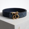 Reversible Bombé Leather Belt - Blue