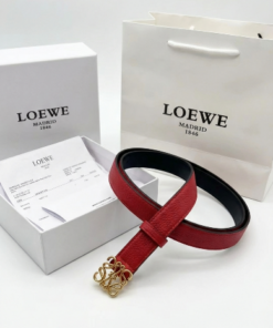 Reversible Smooth Leather Belt - Red