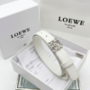 Reversible Smooth Leather Belt - White