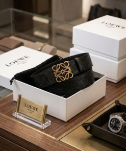 Reversible Smooth Leather Belt - Gold