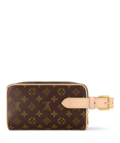 Monogram Dopp Kit Toiletry Bag Brown